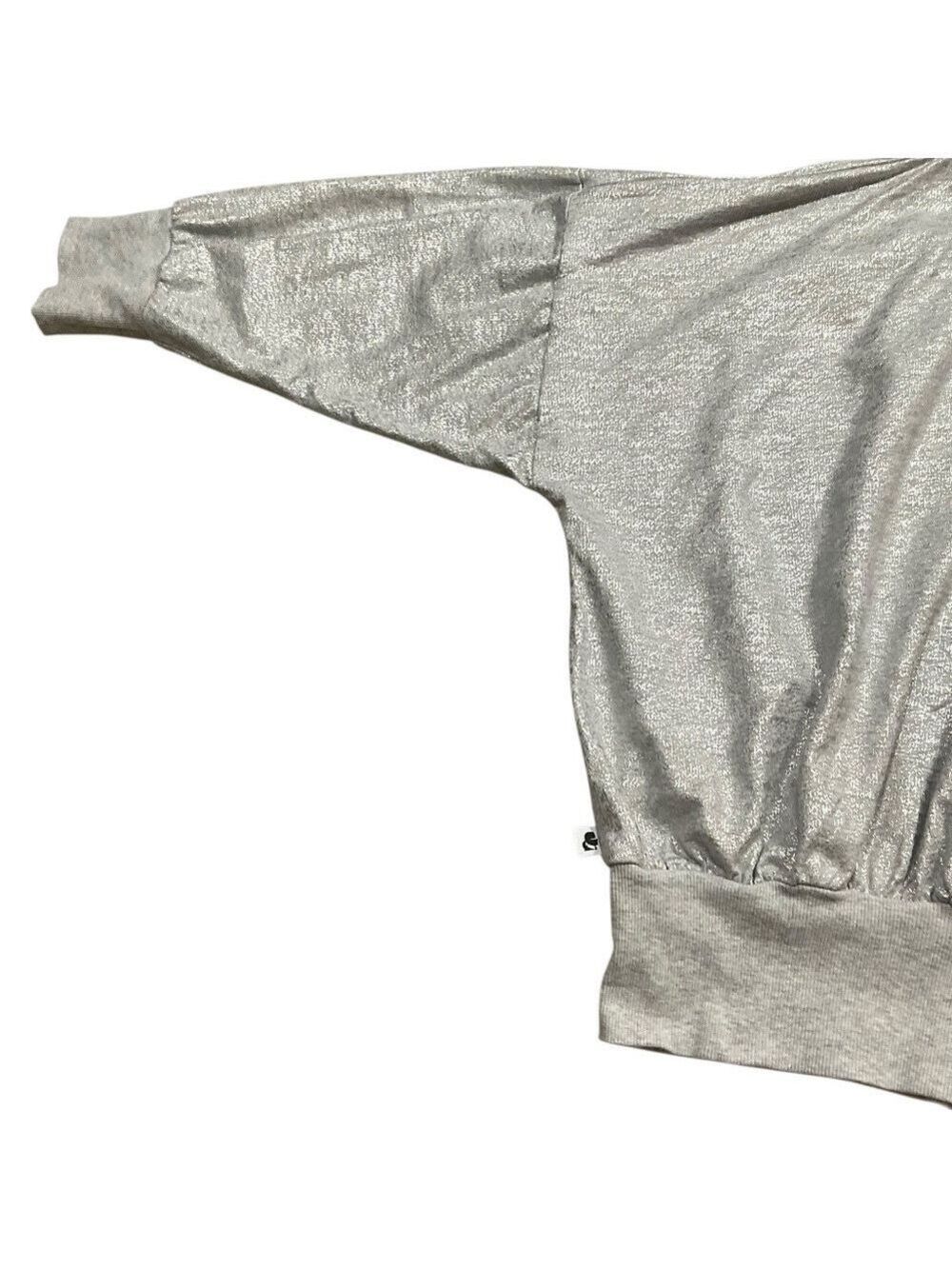 Karl Lagerfeld Paris Large Foiled Metallic Hoodie Light Heather silver - Picture 5 of 11